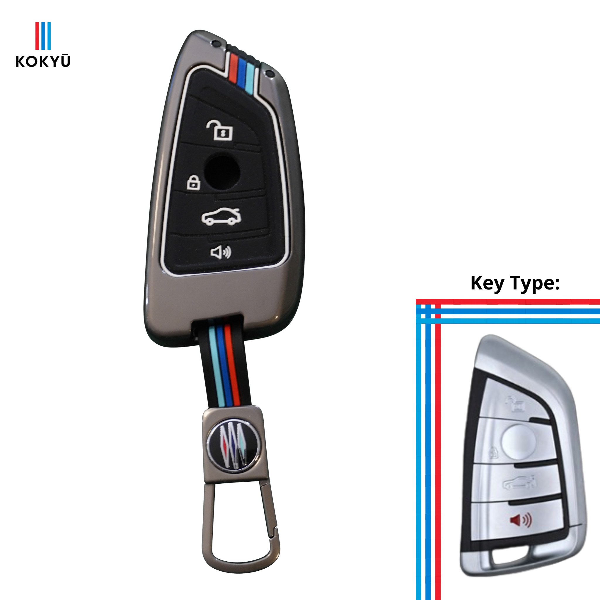 BMW Type 2B Key Cover Grey (with Speaker)