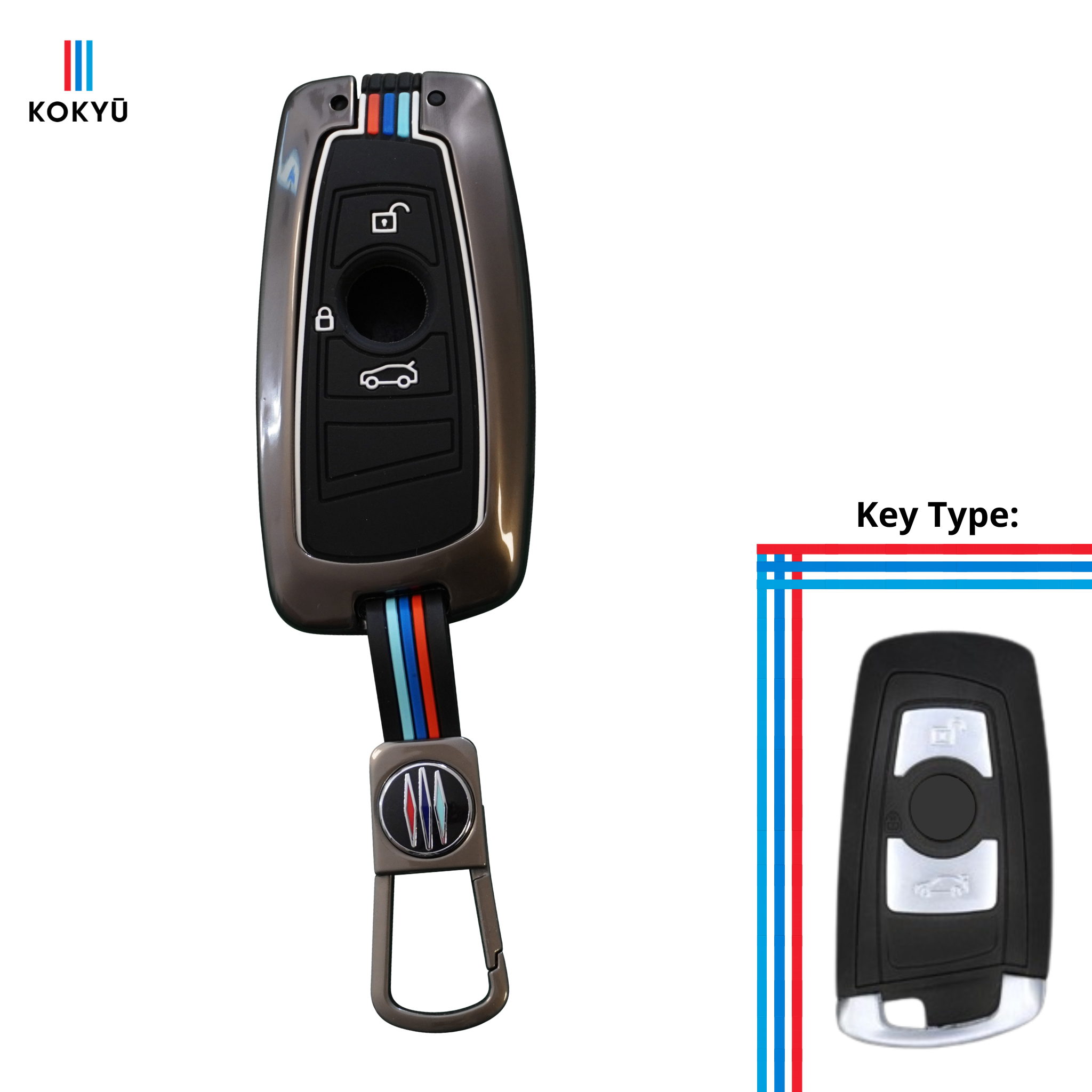 BMW Type 3A Key Cover Grey (without Extra Button)