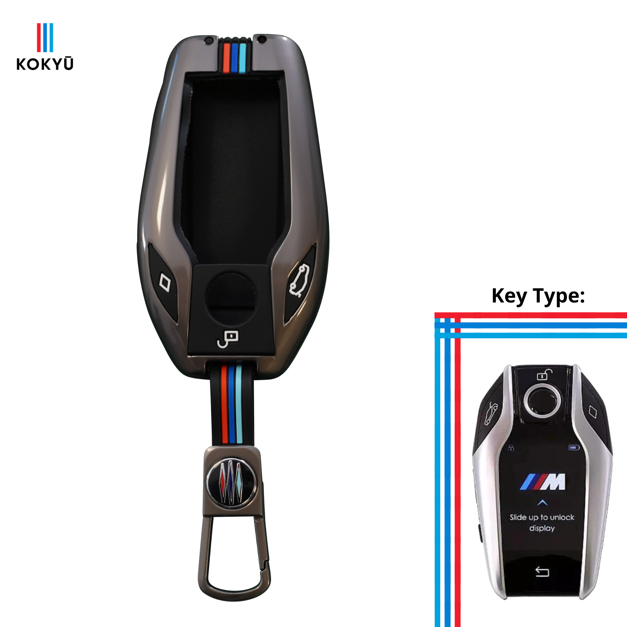 BMW Type 4 Key Cover Grey