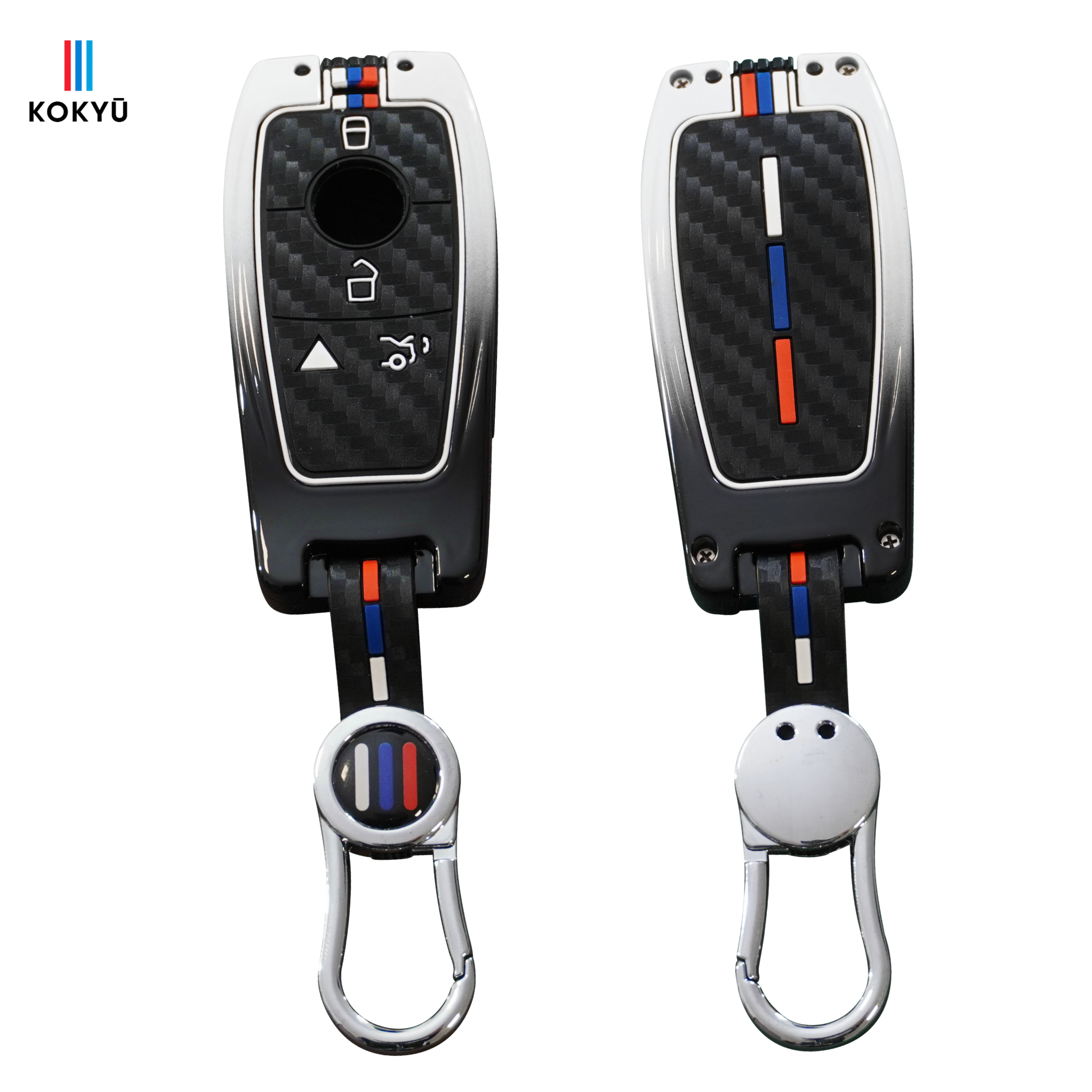 Mercedes Type 1B Key Cover Black & White (4 Buttons)